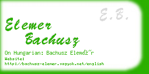 elemer bachusz business card